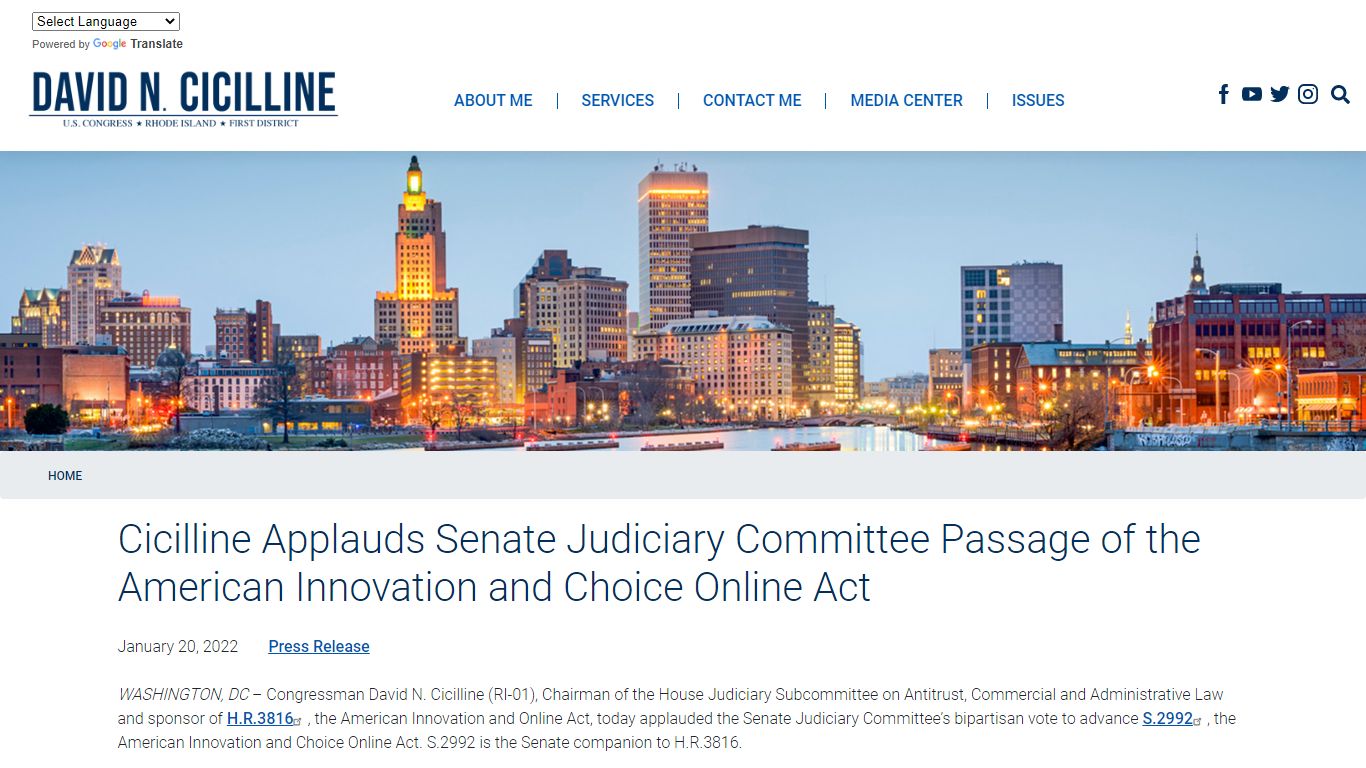 Cicilline Applauds Senate Judiciary Committee Passage of the American ...